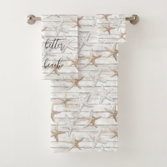 Beach Starfish personalized better at the beach Bath Towel Set (Insitu)