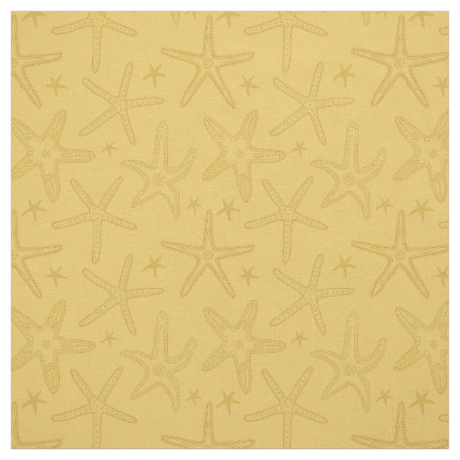Beach Starfish Sea Stars Sand Coloured Coastal Fabric (Swatch)