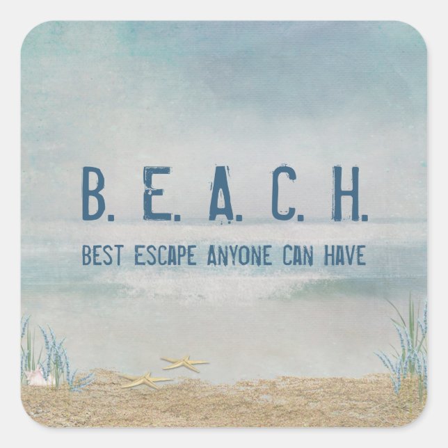 Beach Starfish Square Sticker (Front)
