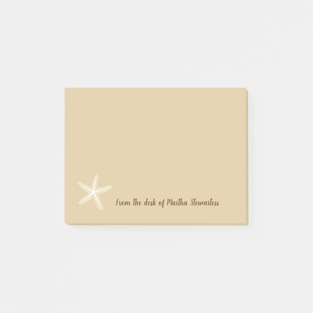 Beach Starfish Theme Post-it Notes (Front)