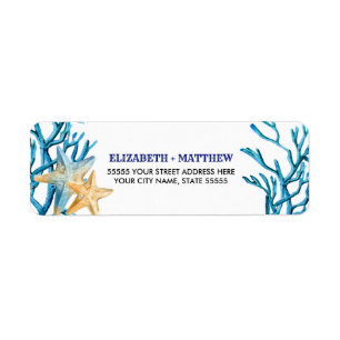 Beach Starfish Watercolor Return Address Labels