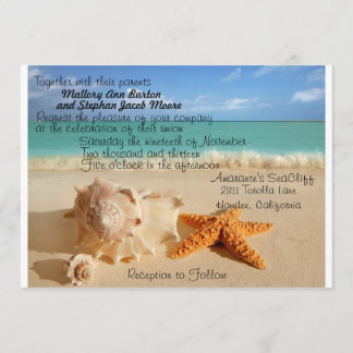 Beach Starfish Wedding Invitiation Customize!! Invitation