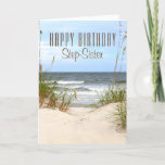 Beach Step-Sister Birthday Card<br><div class="desc">Step-Sister Beach</div>