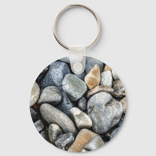 Beach Stones Button Keychain (Front)
