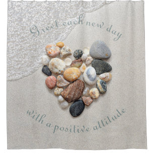 Beach Stones Heart Sand Wave Positive Nature