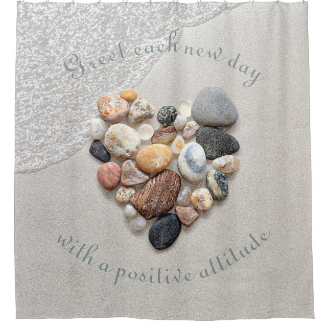 Beach Stones Heart Sand Wave Positive Nature (Front)