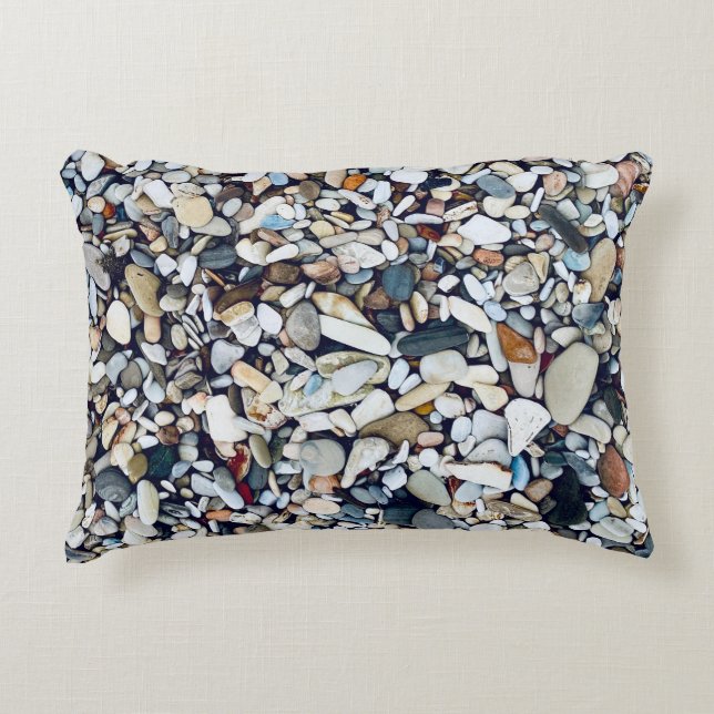 Beach Stones Pebbles Accent Pillow (Front)