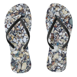 Beach Stones Pebbles Flip Flops