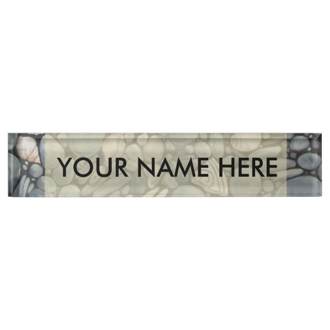 Beach Stones Shells Pebbles Rocks Painting Art Nameplate (Front)