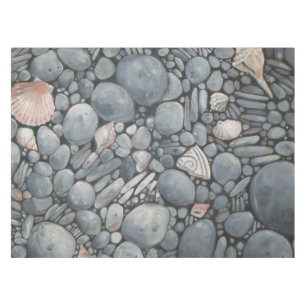 Beach Stones Shells Pebbles Rocks Painting Art Tablecloth
