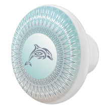 Beach Style Dolphin Mandala Coastal Turquoise