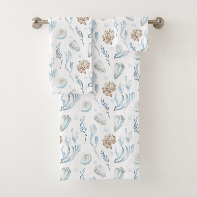 Beach Style Maritime Coastal Bath Towel Set (Insitu)
