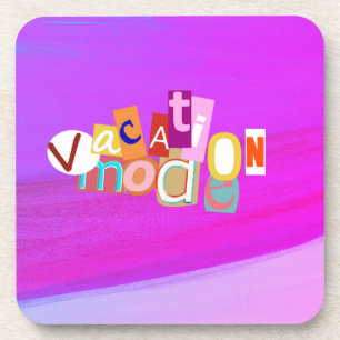 Beach Style Retro Vacay Mode Coaster