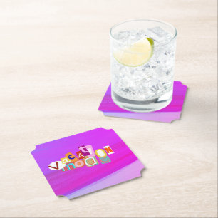 Beach Style Retro Vacay Mode Paper Coaster