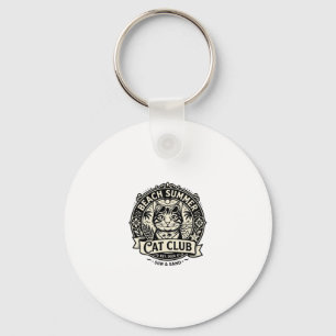 Beach Summer Cat Funny Cat Graphic - Beach Summer Keychain