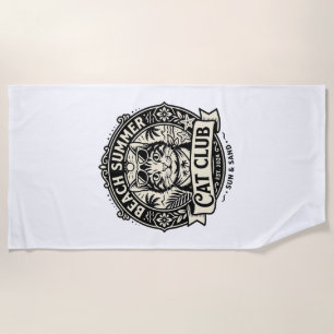 Beach Summer Cat Funny Cat Graphic - Beach Summer  Towel
