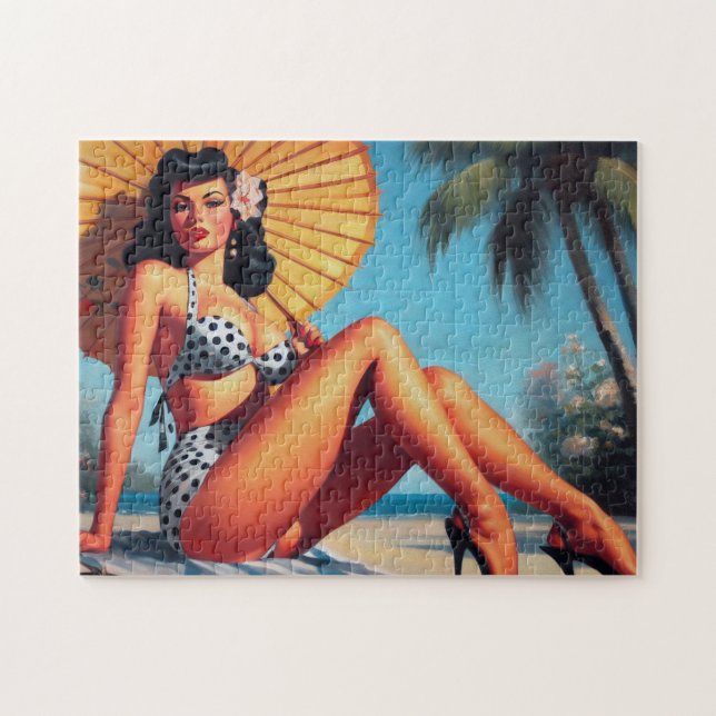 Beach Summer Classic Pin Up Jigsaw Puzzle (Horizontal)
