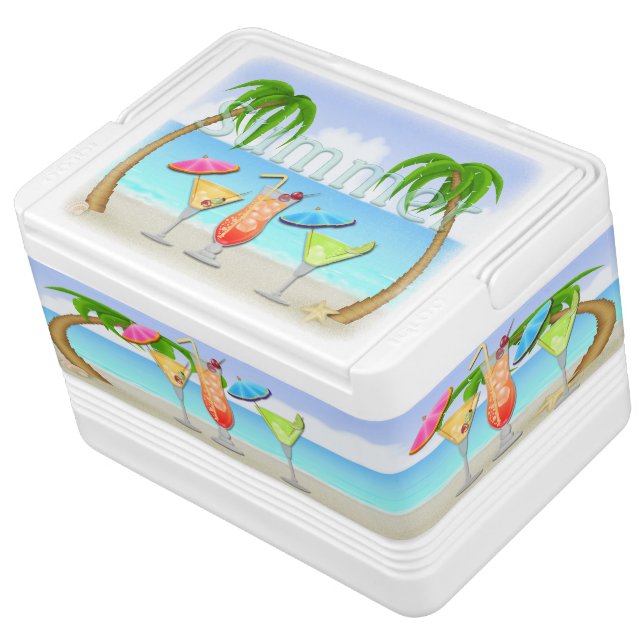 Beach Summer Cocktails Igloo 12 Can Cooler (Angled)