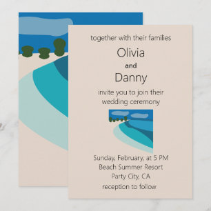 Beach Summer Destination Wedding Invitation