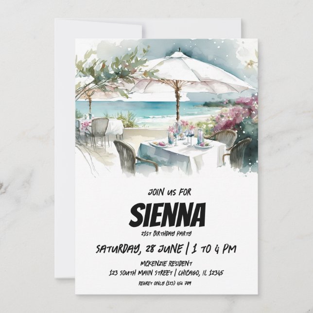 Beach Summer Party Invitation (Front)