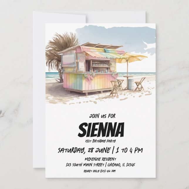 Beach Summer Party Invitation (Front)