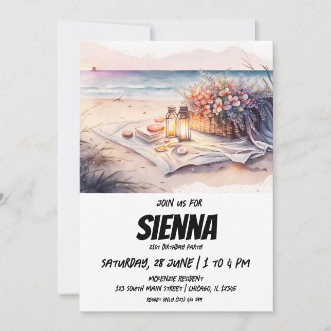 Beach Summer Party Invitation (Front)
