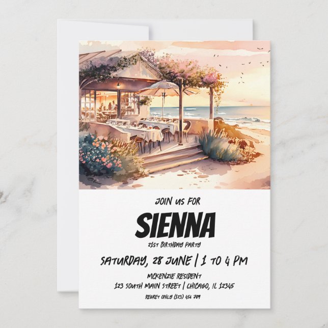 Beach Summer Party Invitation (Front)