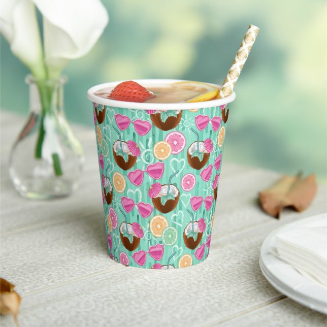 Beach Summer Pattern  Paper Cups (Insitu)