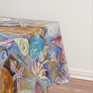 Beach Summer Sea Shells Pattern Tablecloth