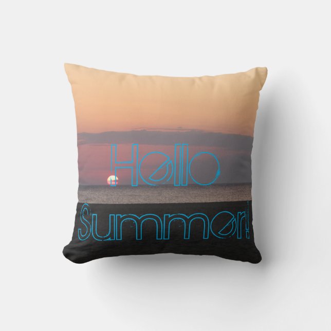 Beach Summer Throw Pillow (Front)