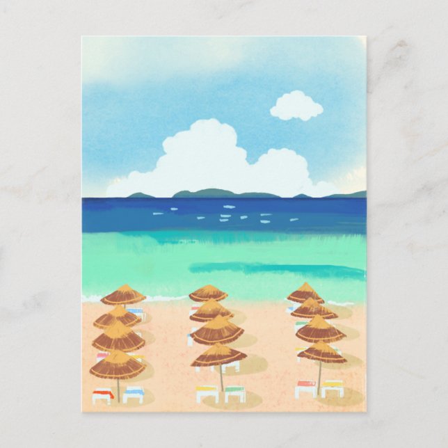 Beach summer vacation spot  postcard (Front)