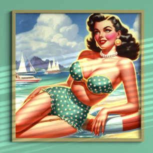 Beach Summer Vintage Pin-up Poster