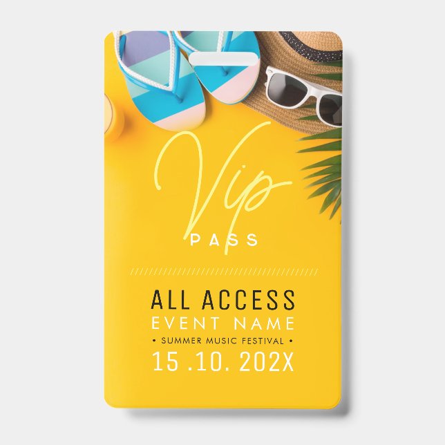 Beach summer vip access badge (Front)