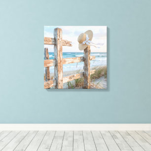 Beach Sun Hat in Ocean Breeze Canvas Print