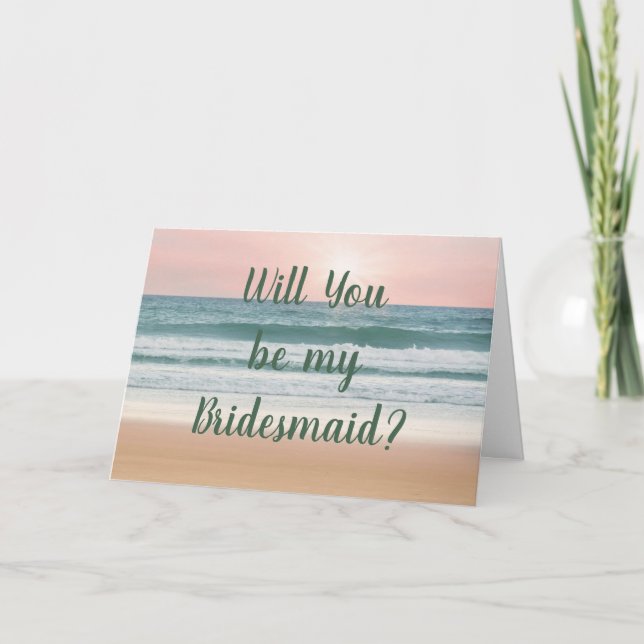 Beach Sun Wedding Will You Be My Bridesmaid Cards (Front)