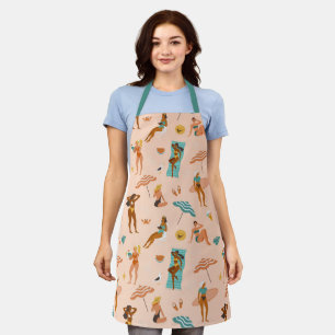 Beach Sunbathers Pattern Apron