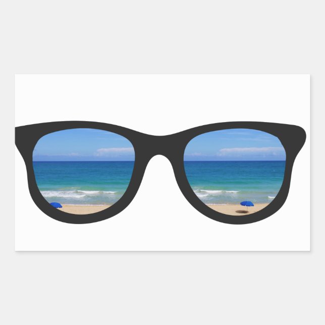 Beach Sunglasses Sticker (Front)