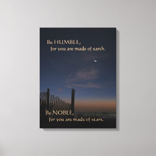 Beach Sunrise "Be Noble" Motivational Canvas Print