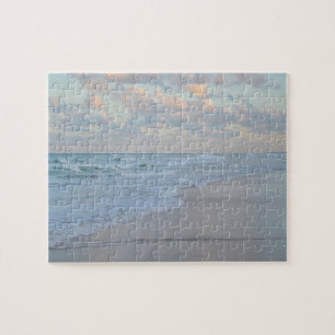 Beach Sunrise Calm Water Artistic Art Easy Small  Jigsaw Puzzle