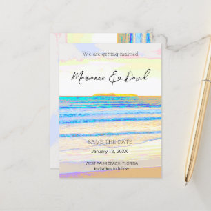 Beach sunrise enregistrer la date annonce carte po