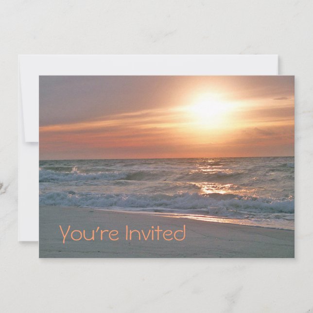 Beach Sunrise Invitation (with two images) (Front)