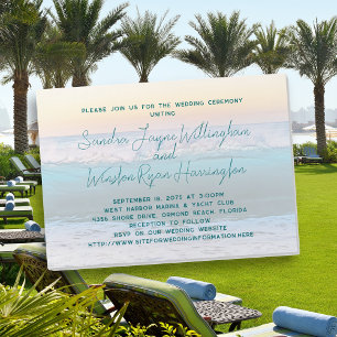 Beach Sunrise Magnetic Wedding Invitation Cards