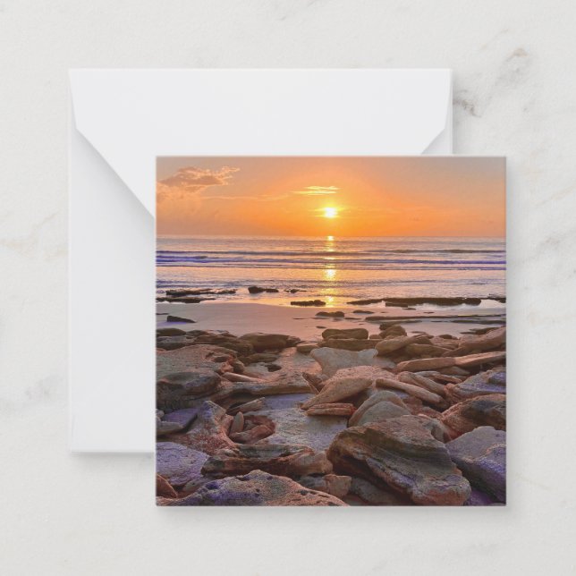 Beach Sunrise mini notecard set (Front)