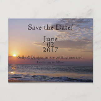 Beach Sunrise Save The Date Announcement Postcard
