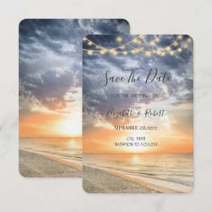 Beach Sunrise String Lights  Save The Date