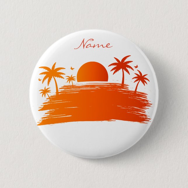 Beach Sunrise Sunset Thunder_Cove 2 Inch Round Button (Front)