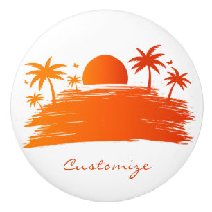 Beach Sunrise Sunset Thunder_Cove Ceramic Knob
