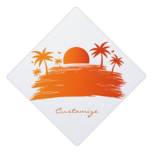 Beach Sunrise Sunset Thunder_Cove Graduation Cap Topper