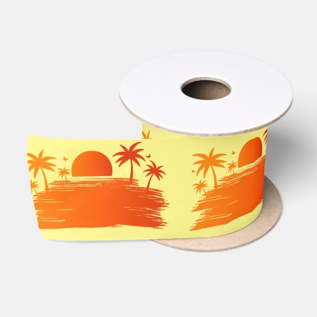 Beach Sunrise Sunset Thunder_Cove Satin Ribbon (Spool)