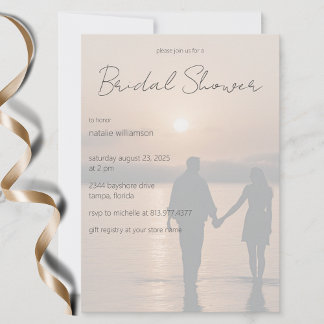 Beach Sunset Bridal Shower Invitation